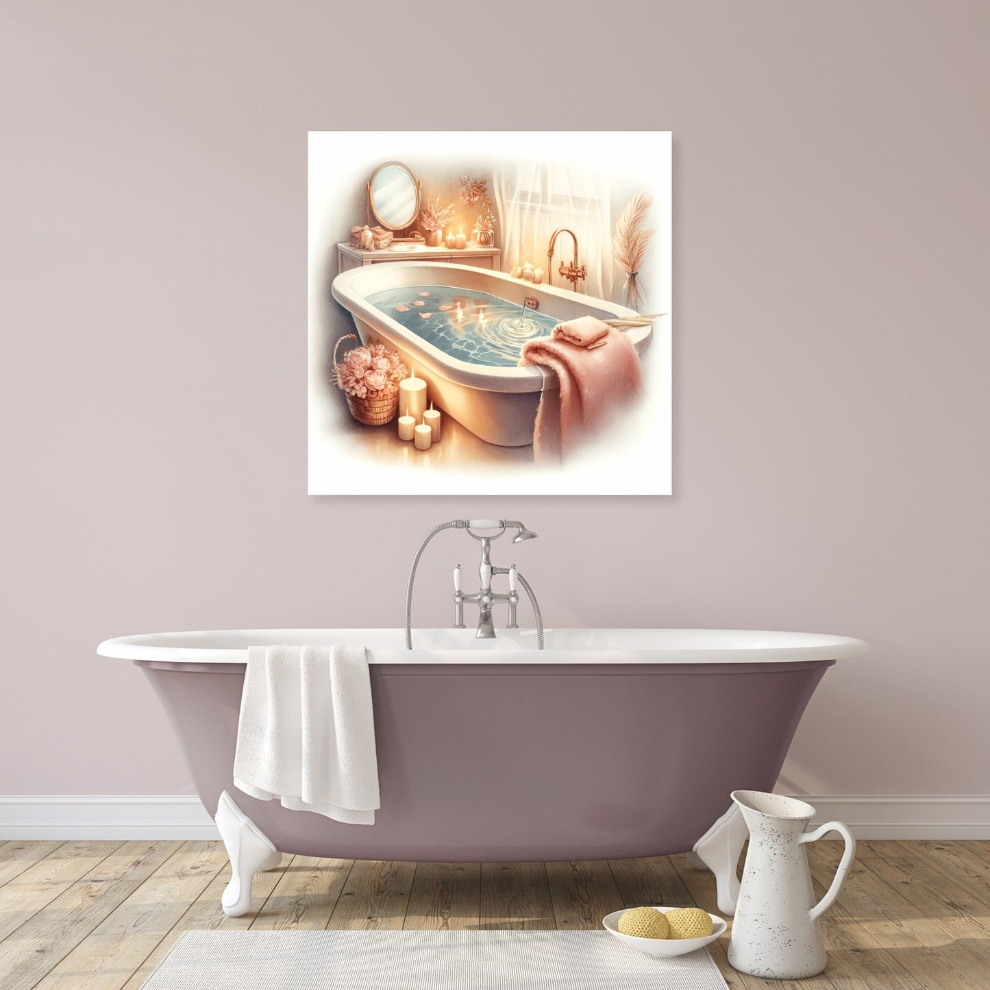 Serene Soak Watercolor Canvas