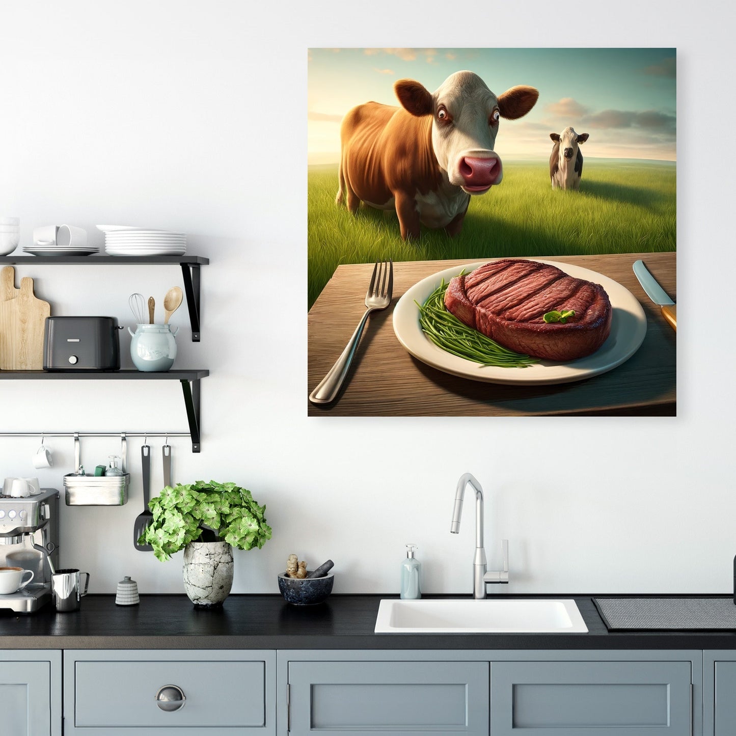 Steak and Surprise Canvas