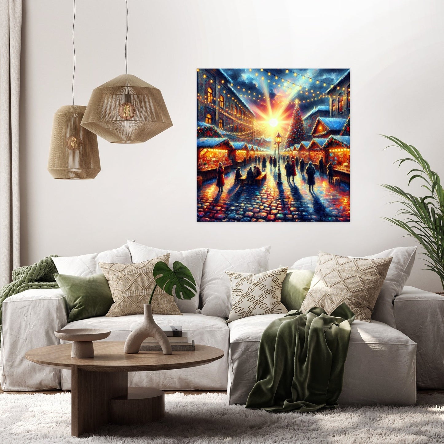 Melancholy at the Christmas Market Canvas