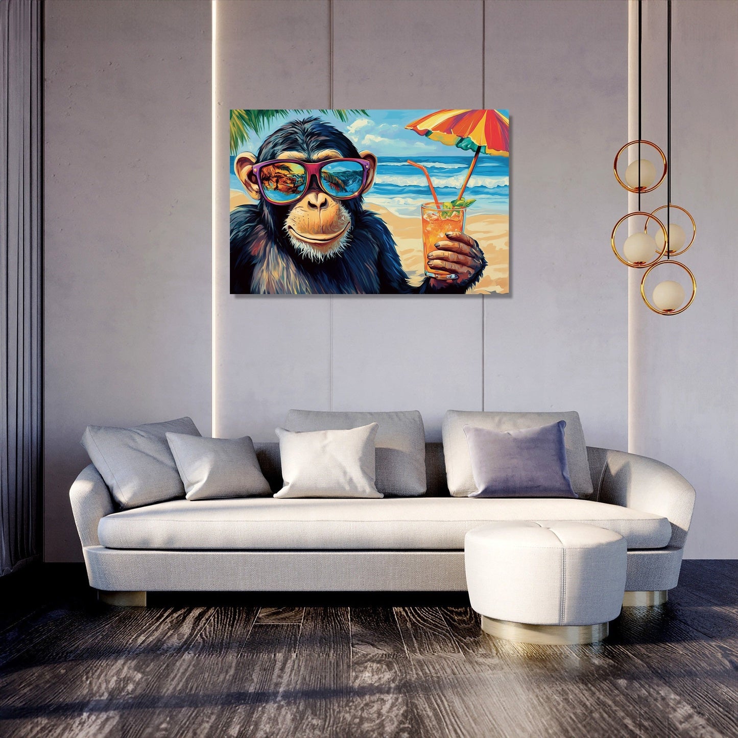 Cheeky Monkey Beach Canvas