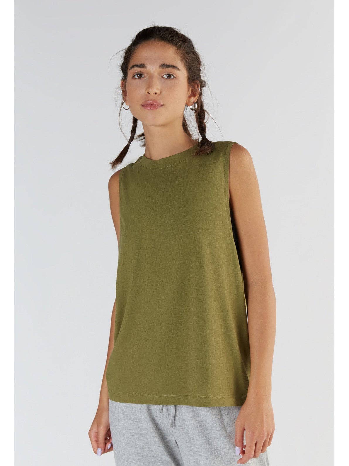 Tencel High-Neck Active Vest Top: Womens