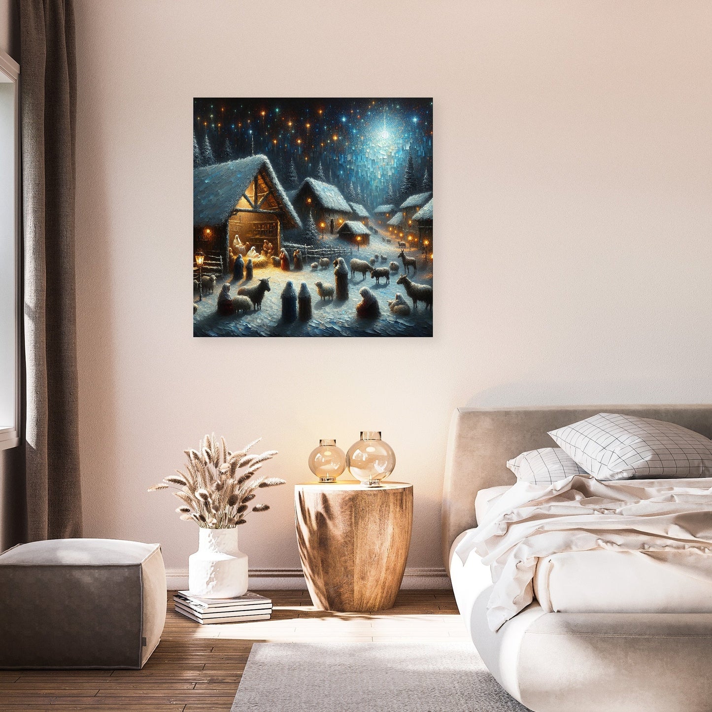 Nostalgic Nativity Night Canvas