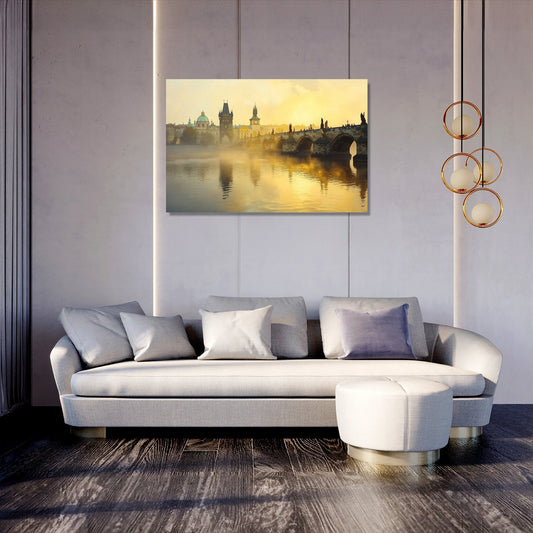 Charles Bridge Mist Canvas