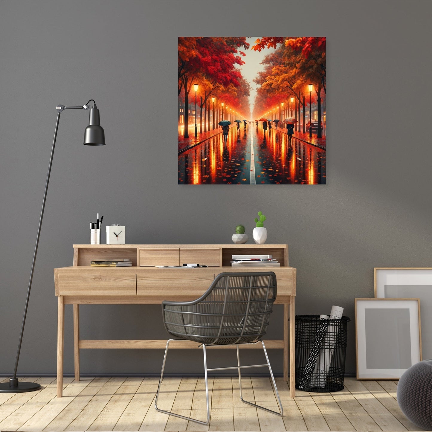 Autumn Rain Reflections Canvas