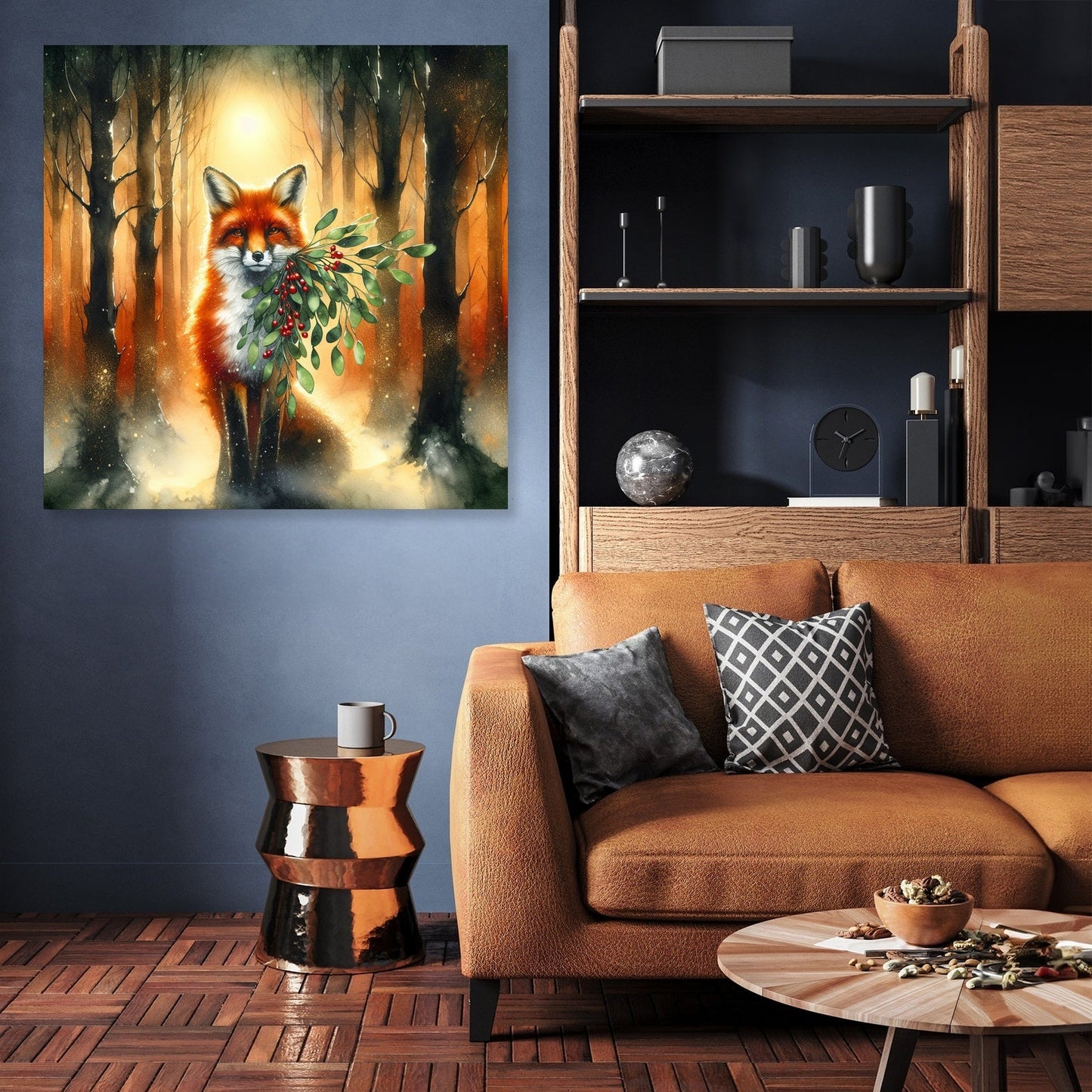 Frolicking Fox Festive Canvas