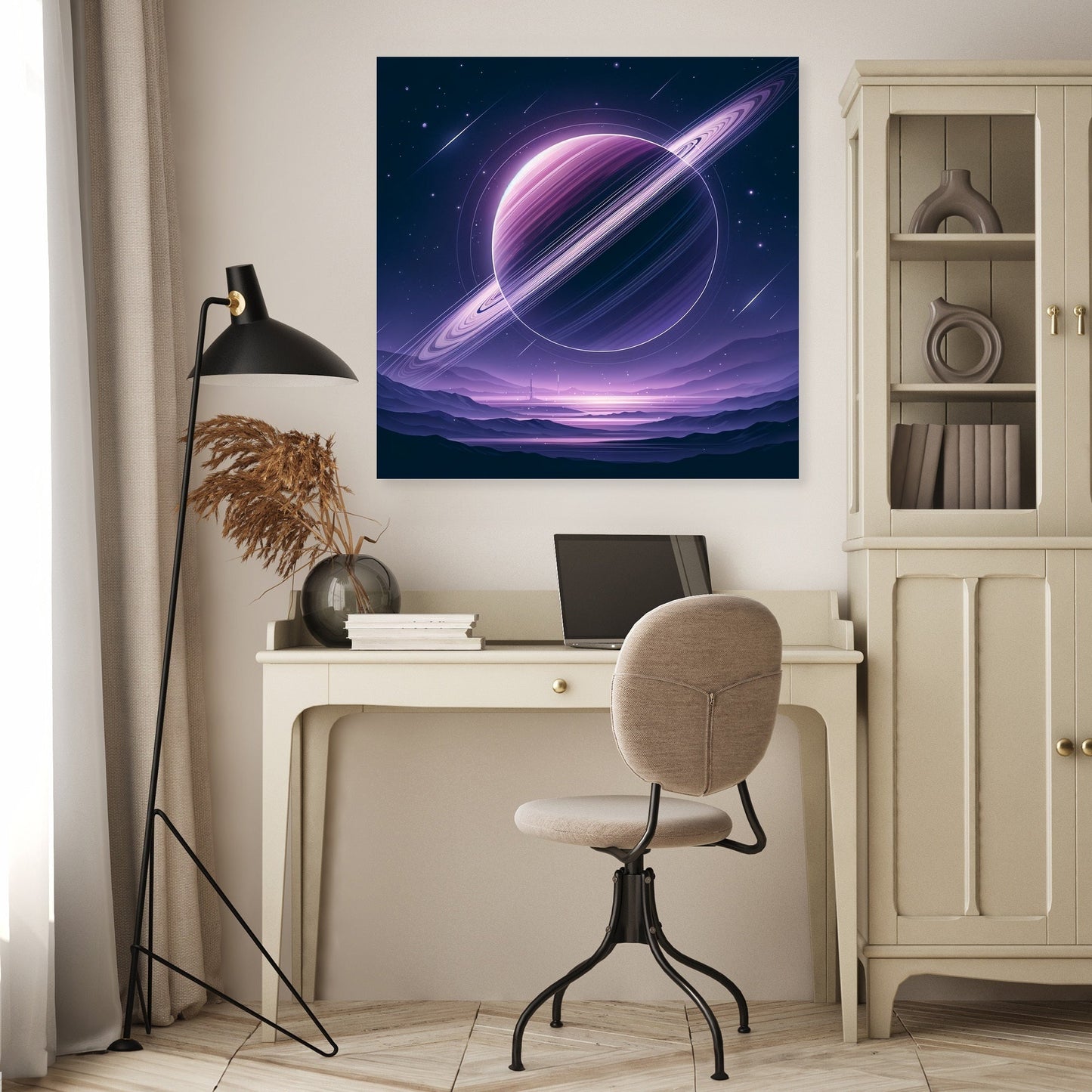 Violet Ring Planet Canvas