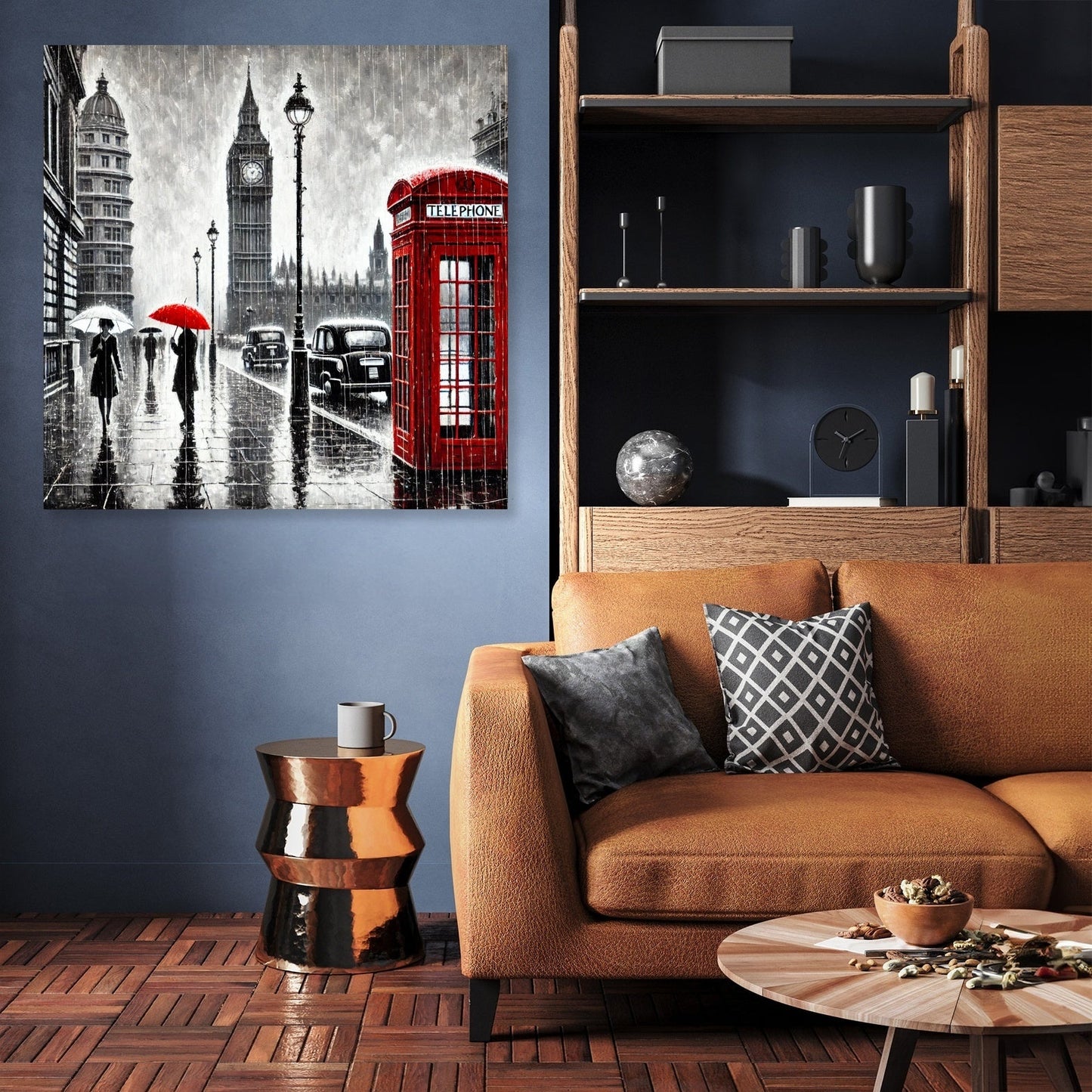 London Rain Stroll Canvas