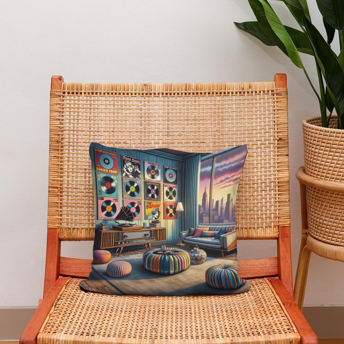 Retro Pop Vinyl Cotton Cushion