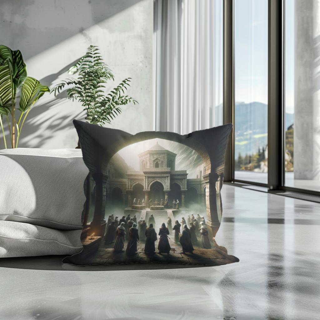 Monastery Shadows Cotton Cushion