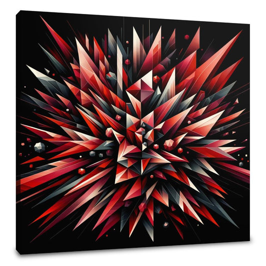 Fiery Embrace: Geometric Passion Canvas