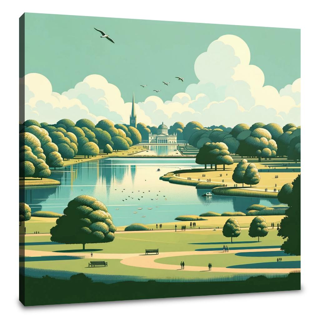 London Hyde Park Minimalist Tranquility Canvas