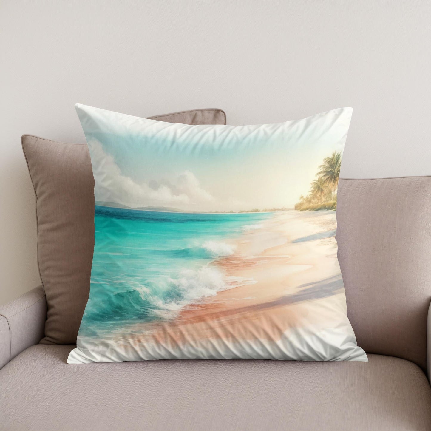 Idyllic Beach Cotton Cushion