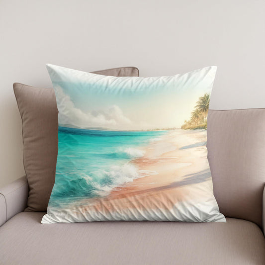 Idyllic Beach Cotton Cushion
