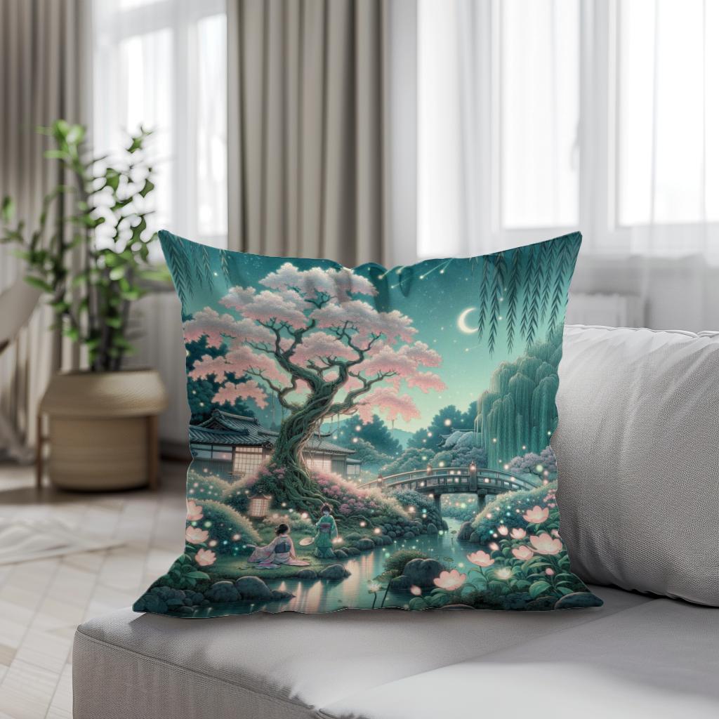 Enchanted Blossom Retreat Cotton Cushion