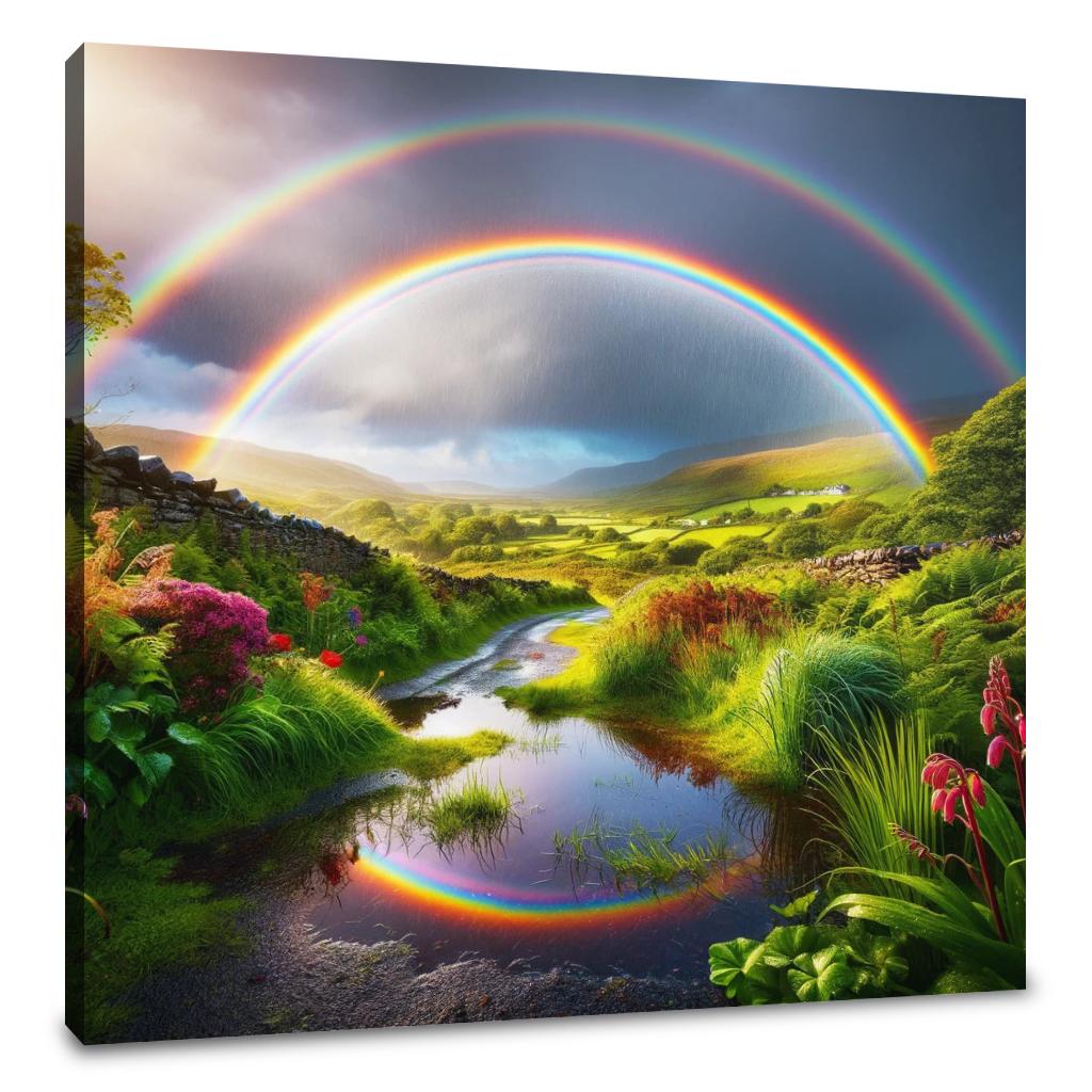 Double Rainbow Wonder Canvas