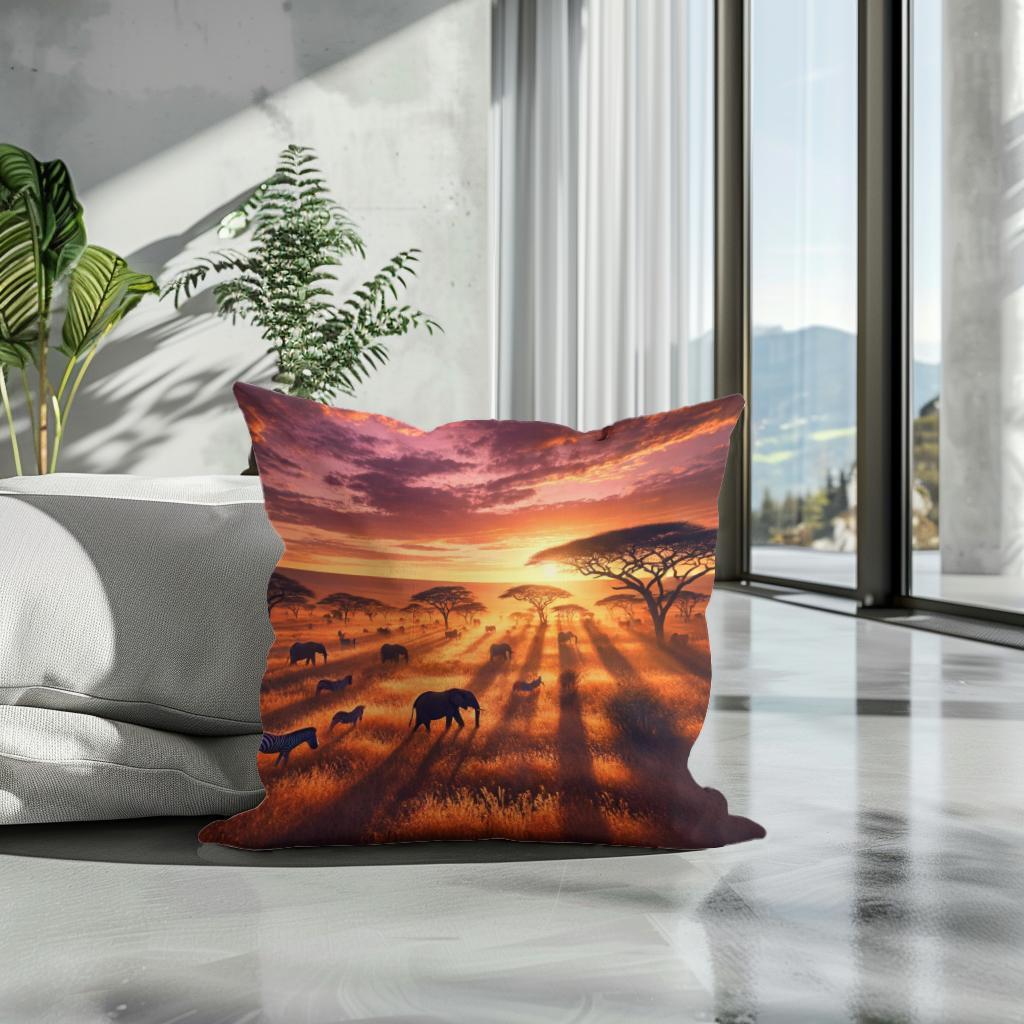 Golden Savannah Cotton Cushion
