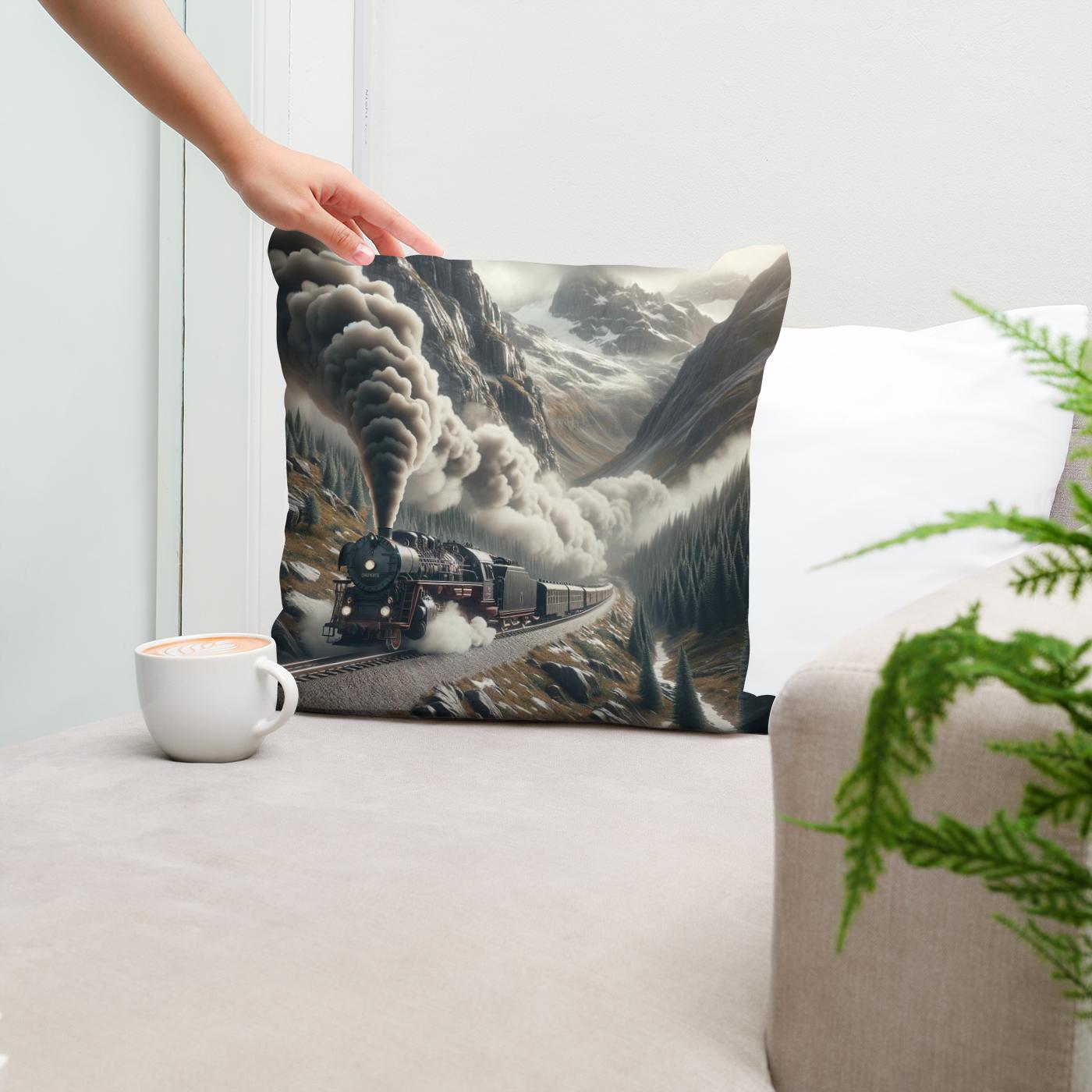 Mountain Pass Express Cotton Cushion