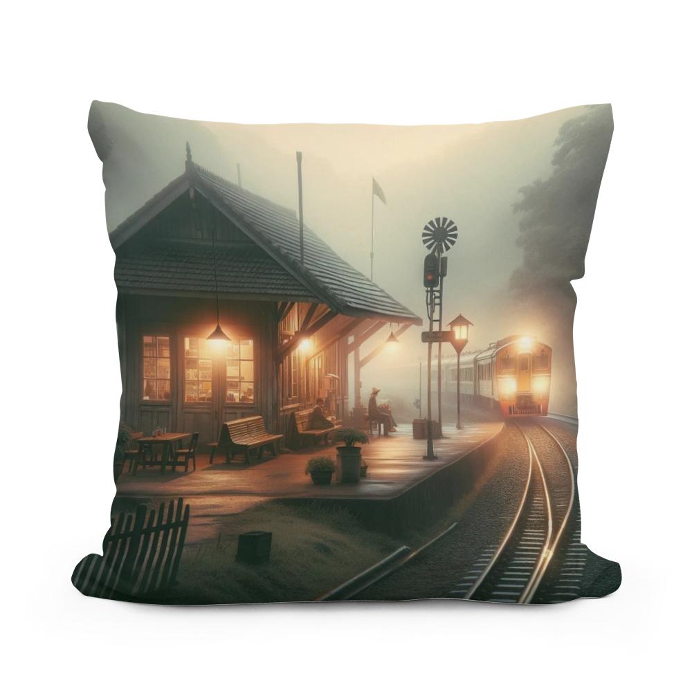 Dawn's Quiet Station Cotton Cushion