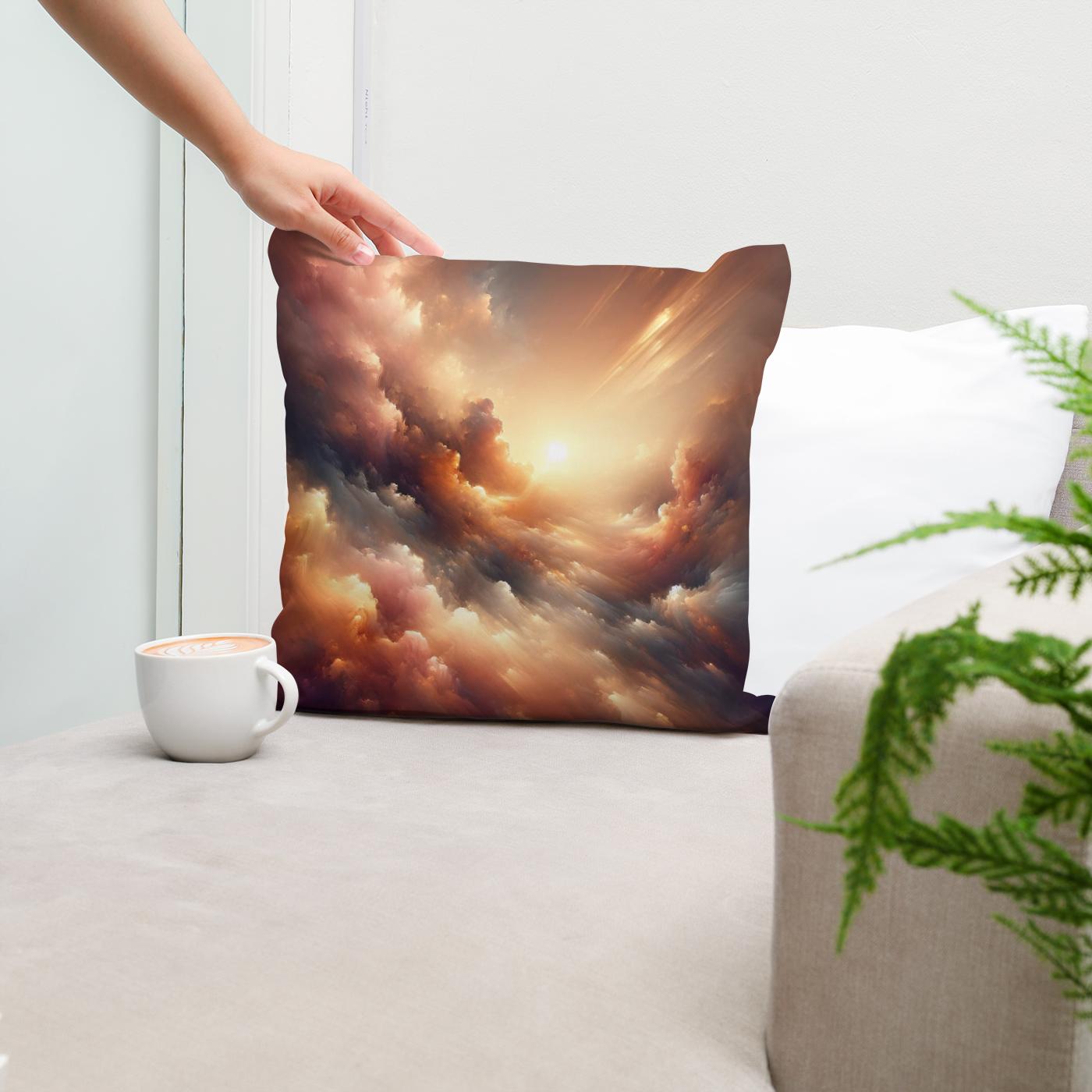Golden Hour Serenity Cotton Cushion
