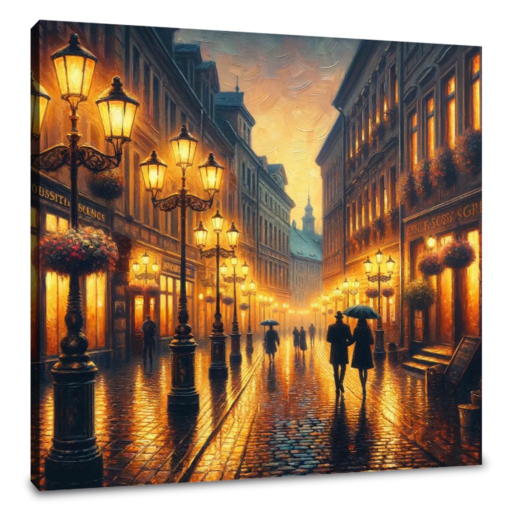 Rainy Evening Romance Canvas