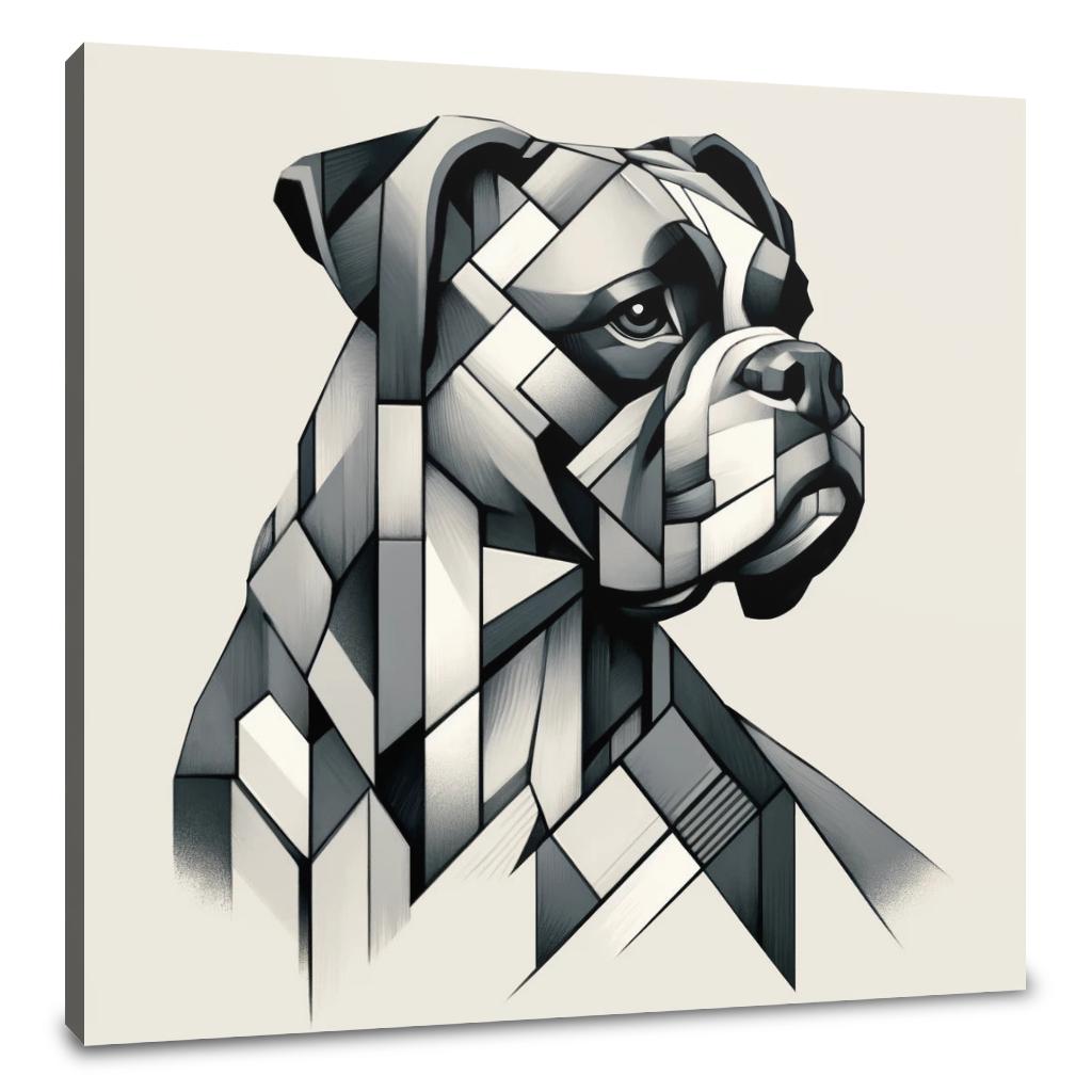 Cubist Companion Fragmented Form Canvas