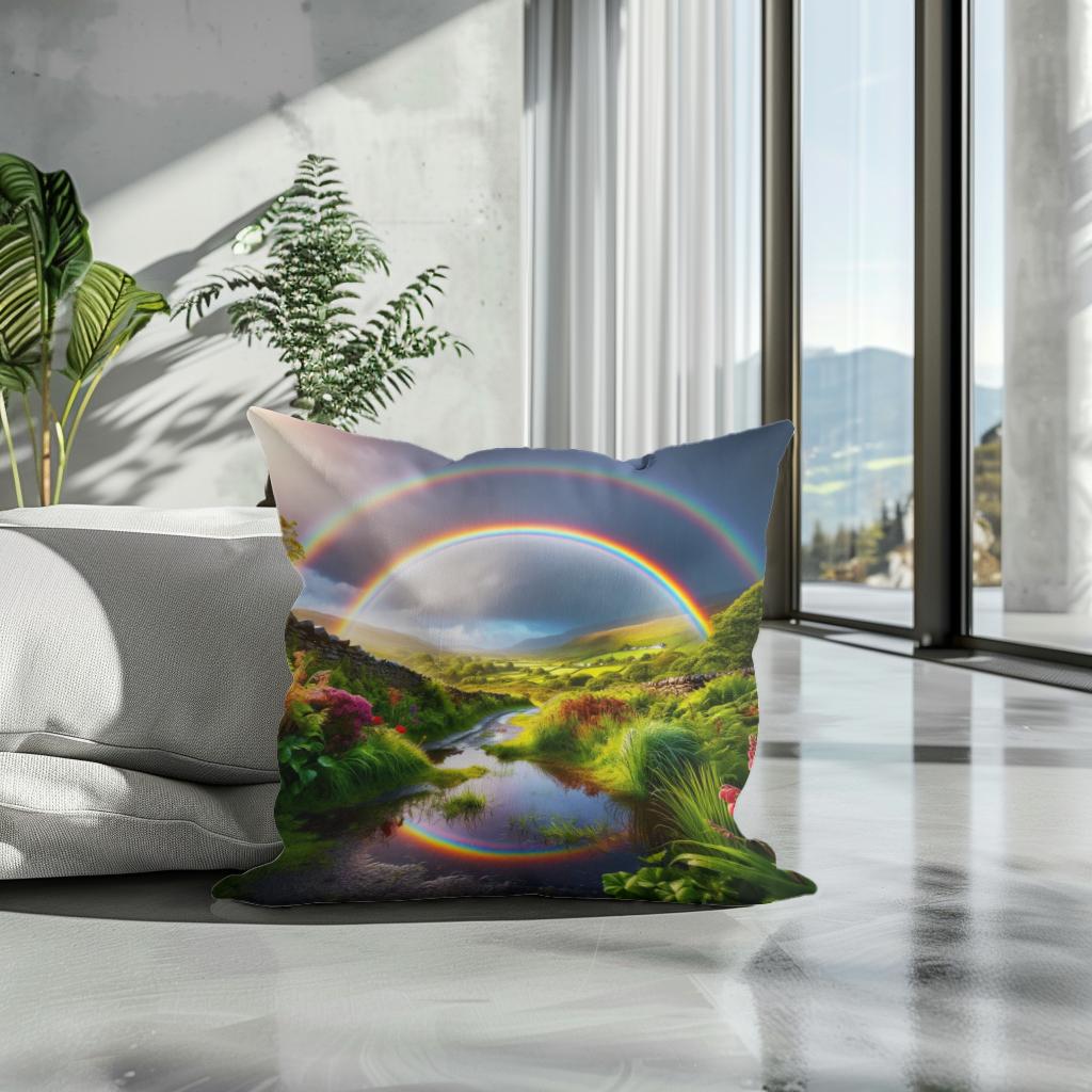 Double Rainbow Wonder Cotton Cushion