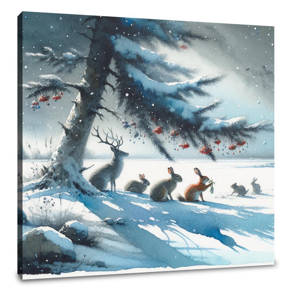 Winter's Embrace Festivity Canvas