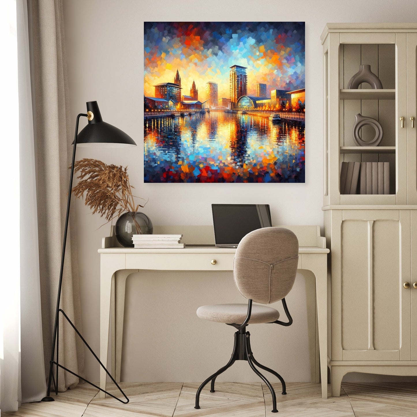 Manchester Salford Quays Sunset Canvas