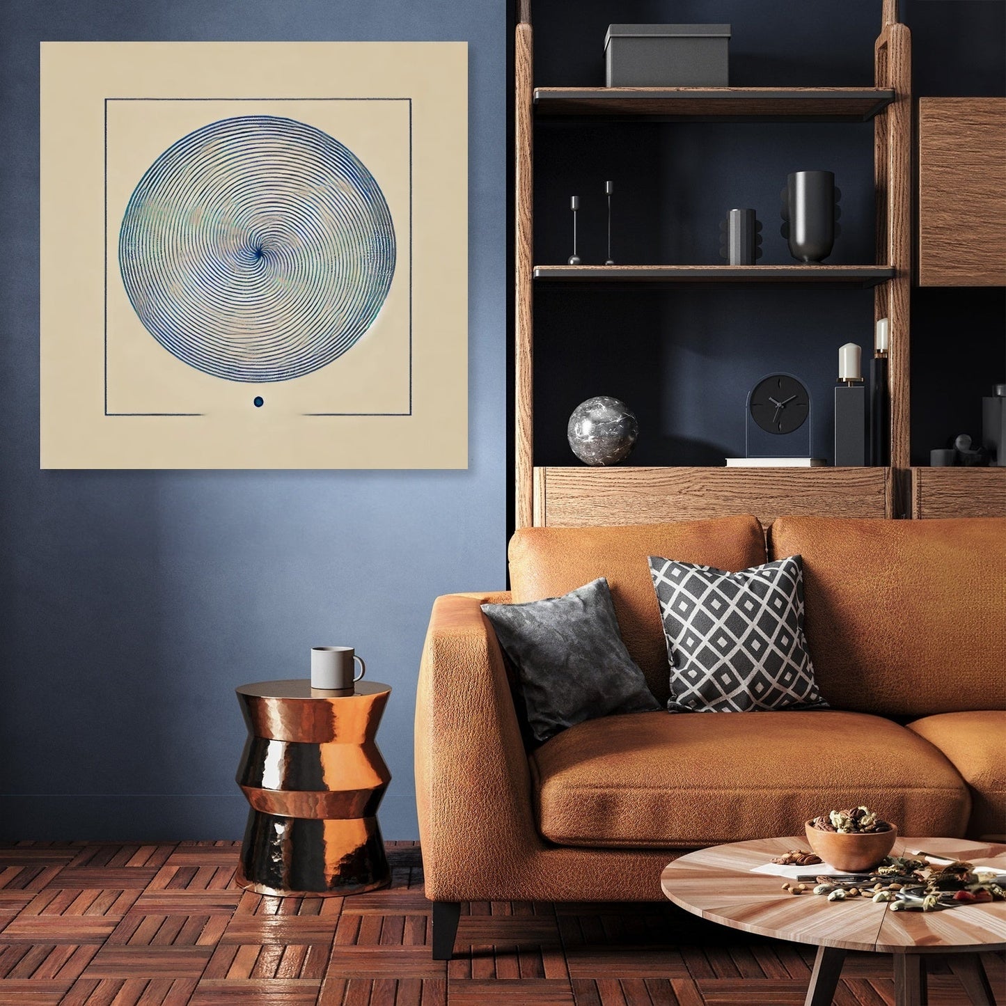 Tranquil Blue Spiral Canvas