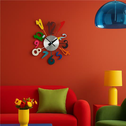 Franci Multi-Colour Funky Numbers Wall Clock