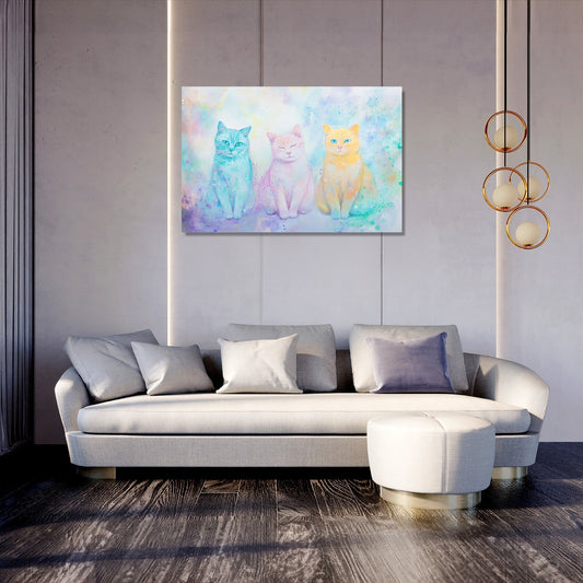 Tricolour Cats Canvas