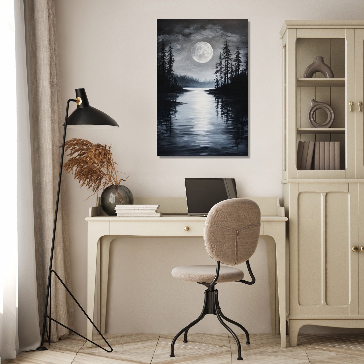 Lunar Serenity Lake Canvas