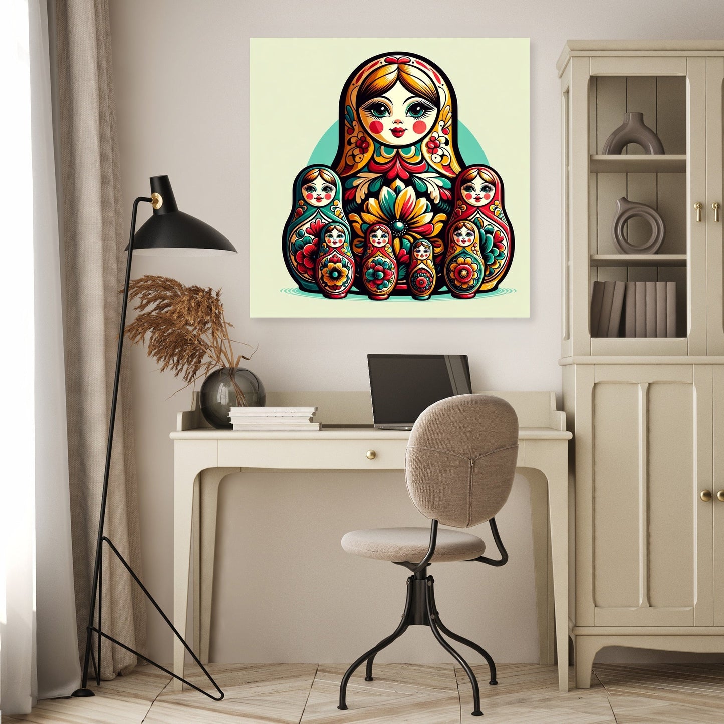 Vibrant Matryoshka Charm Canvas