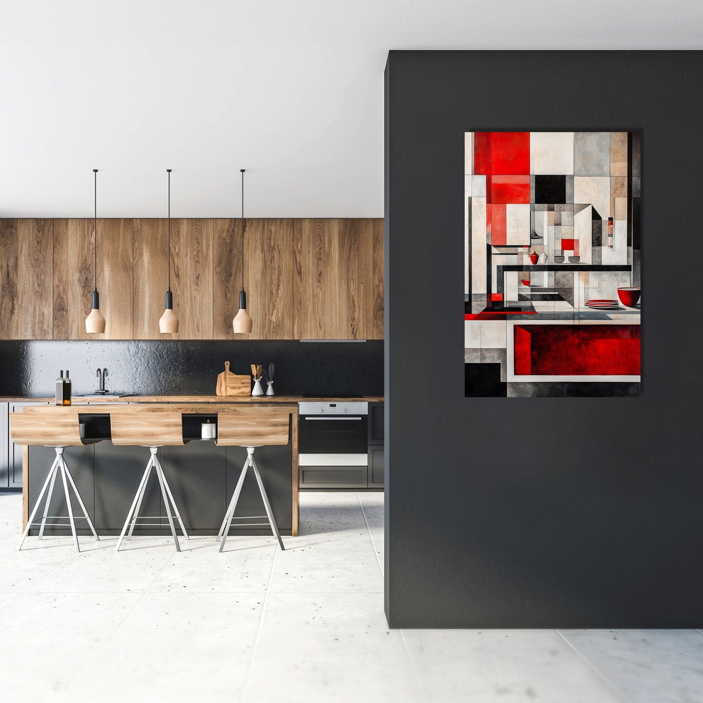 Constructivist Kitchen Canvas