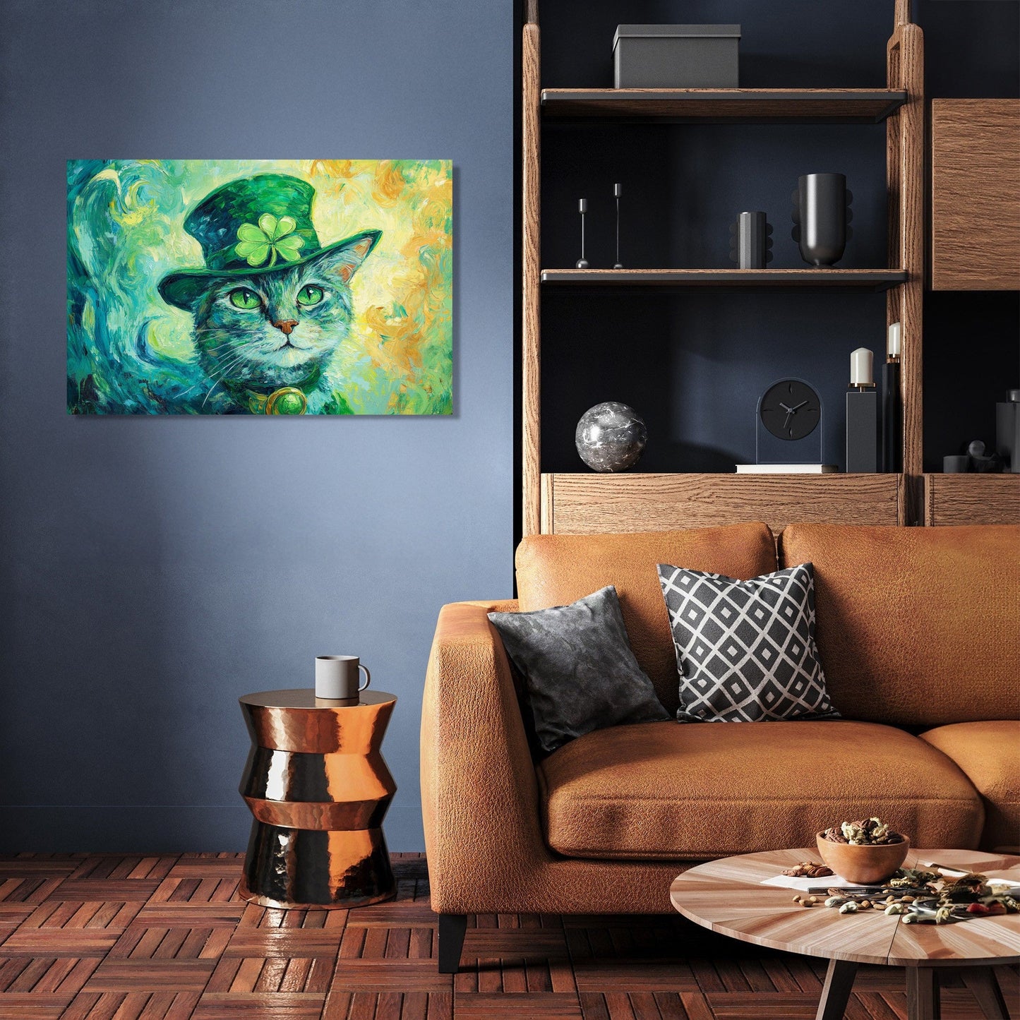 Lucky Leprechaun Cat Canvas