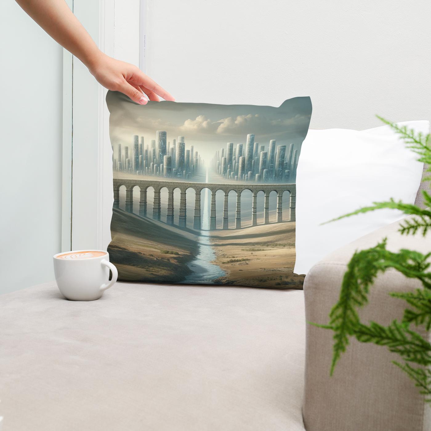 Aqueduct of Futures Past Cotton Cushion