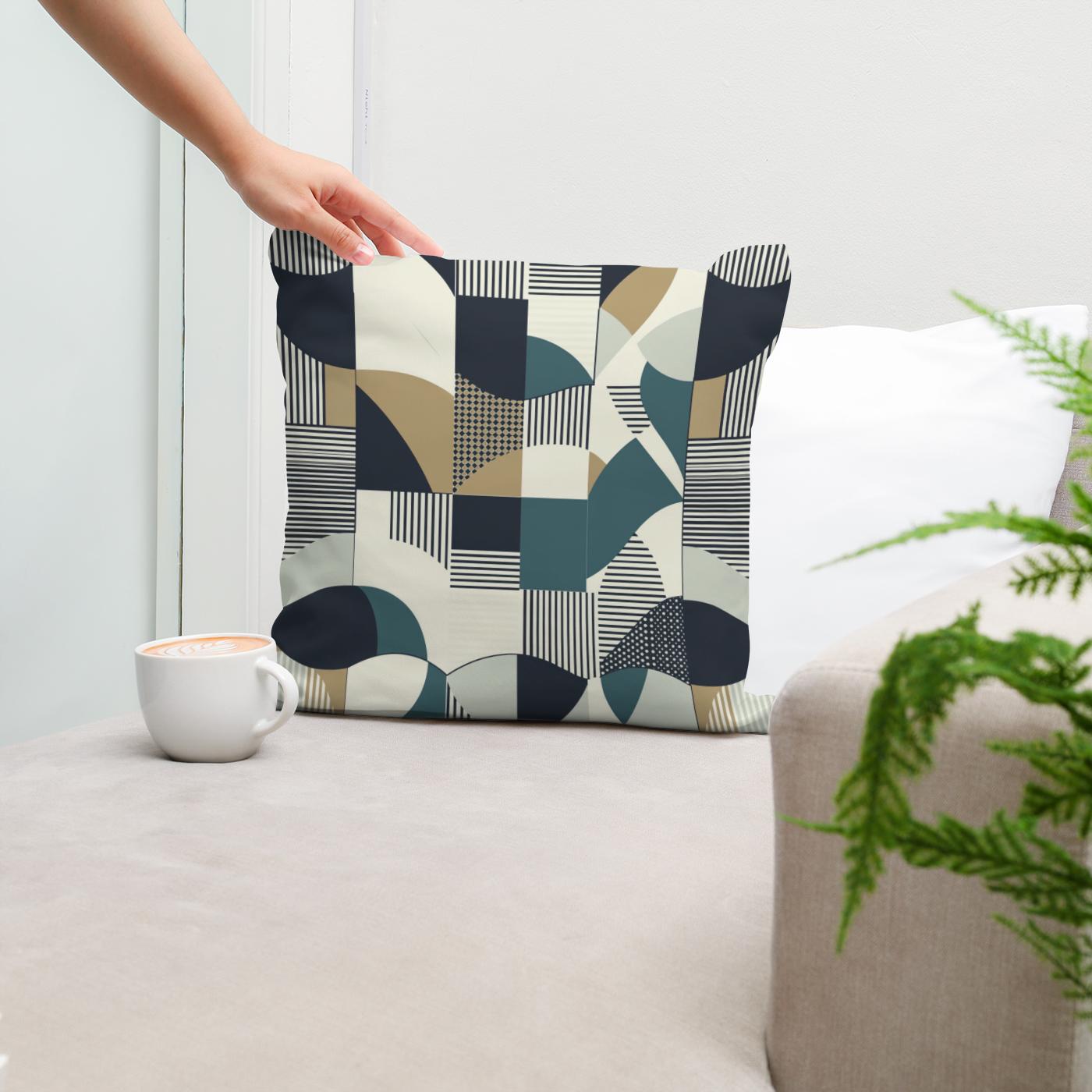 Geometric Harmony Cotton Cushion