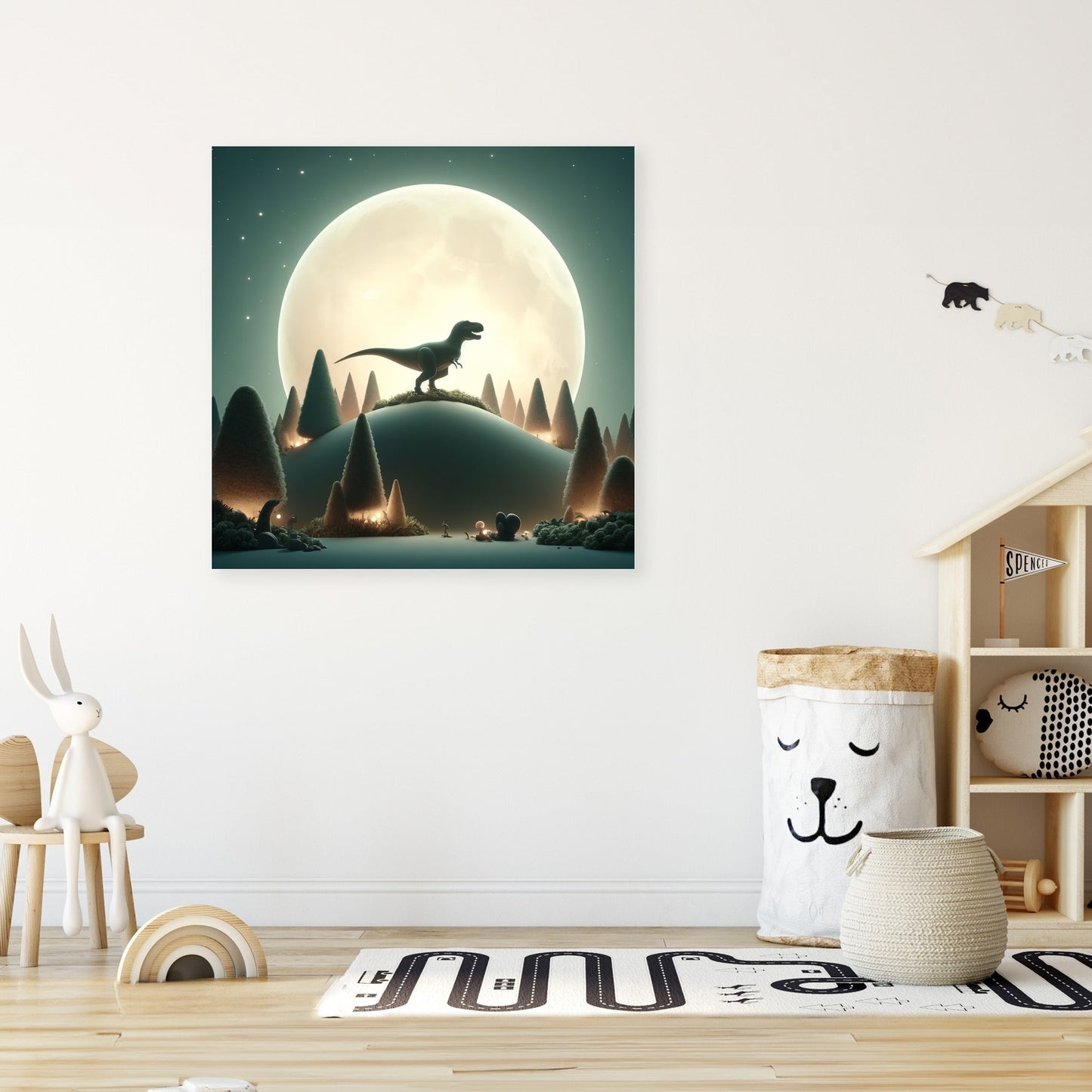 Moonlit Tales T-Rex Canvas
