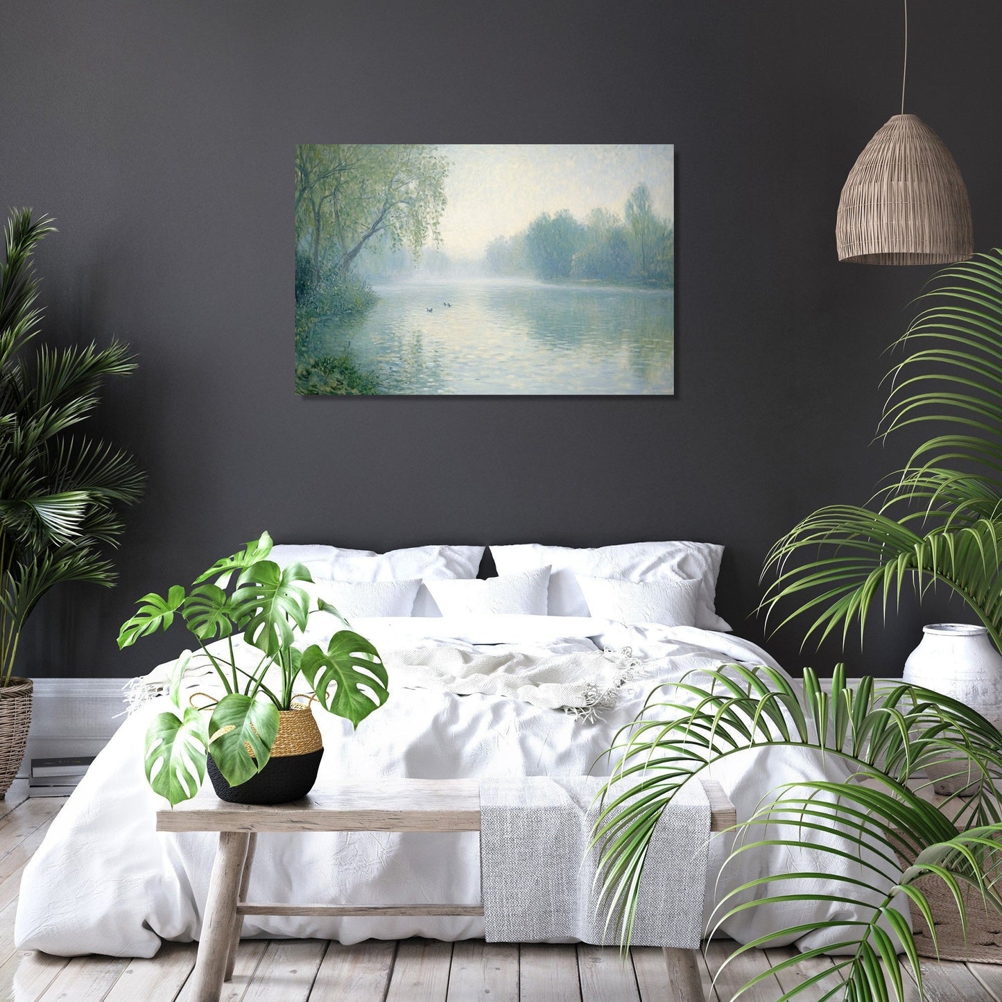 Morning Mist River Canvas