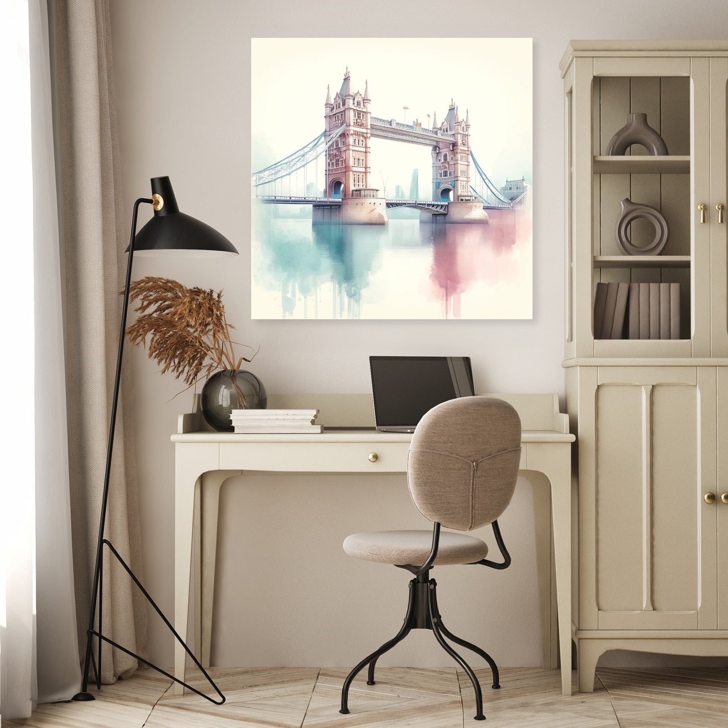 Pastel Modernism London Bridge Canvas