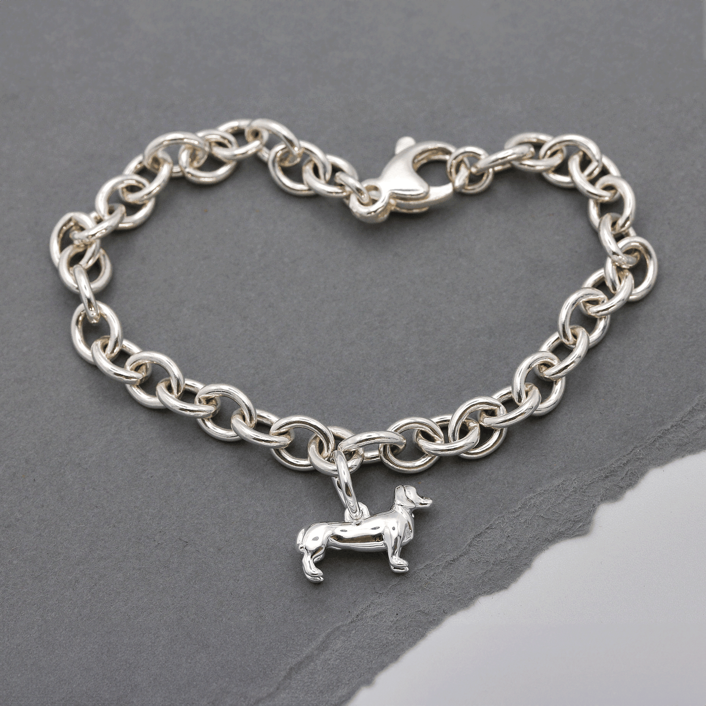 Dachshund Silver Dog Charm