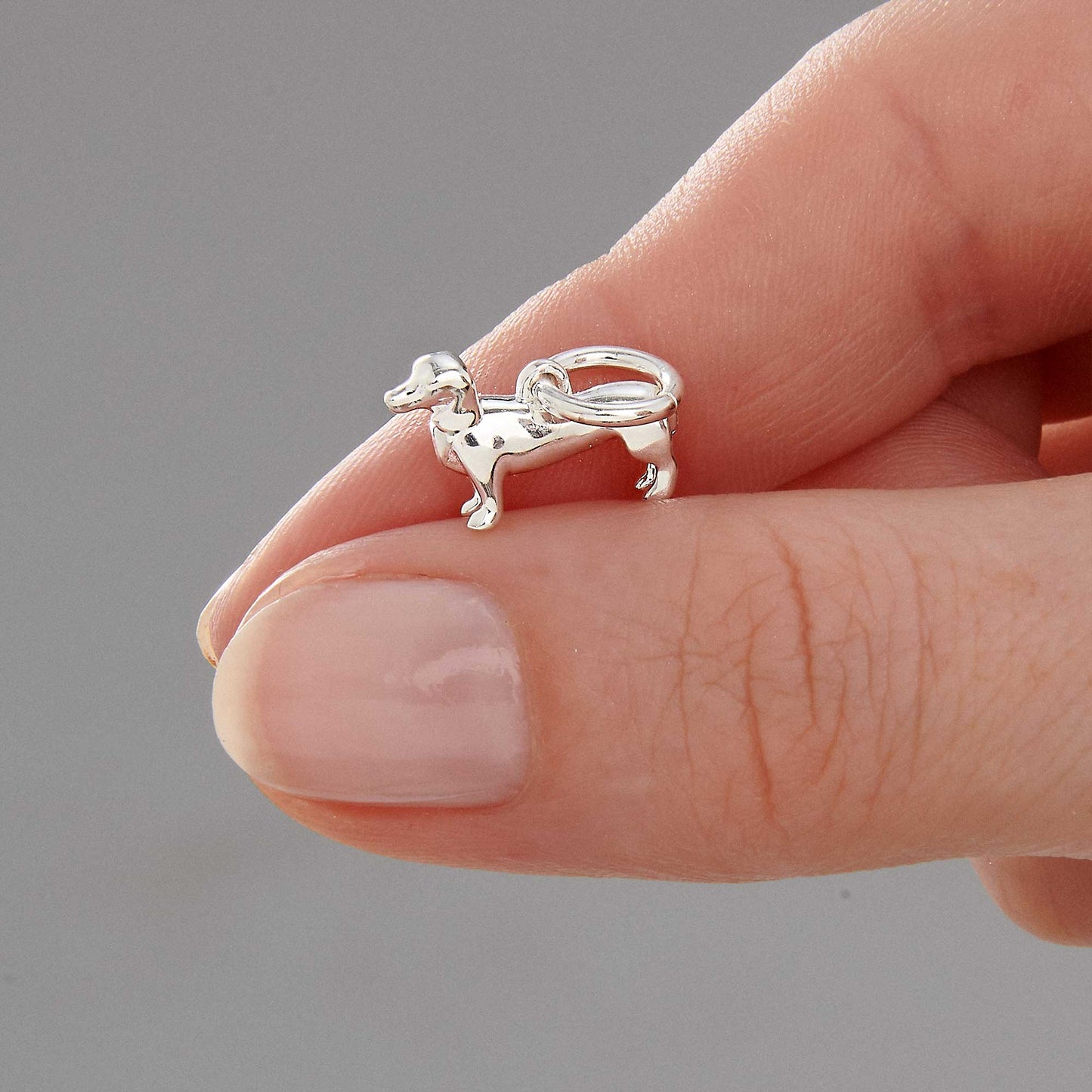 Dachshund Silver Dog Charm