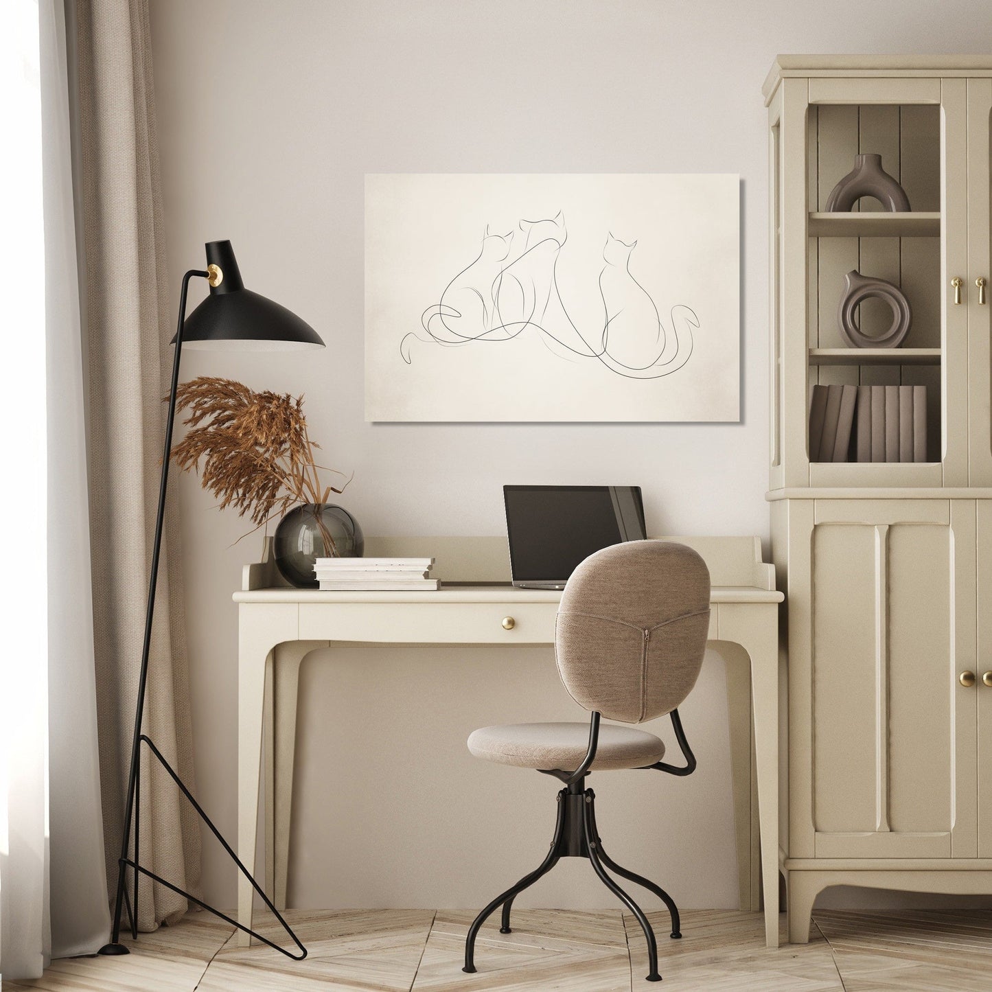 Three Cats Wave Canvas