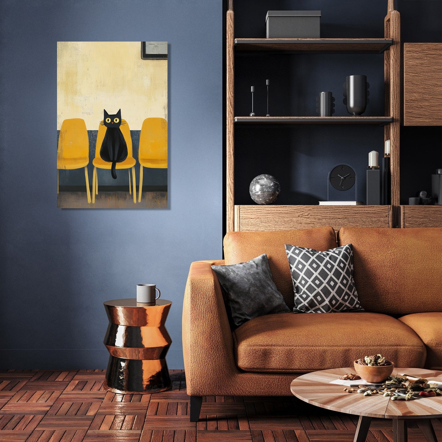 Black Cat Waiting Canvas