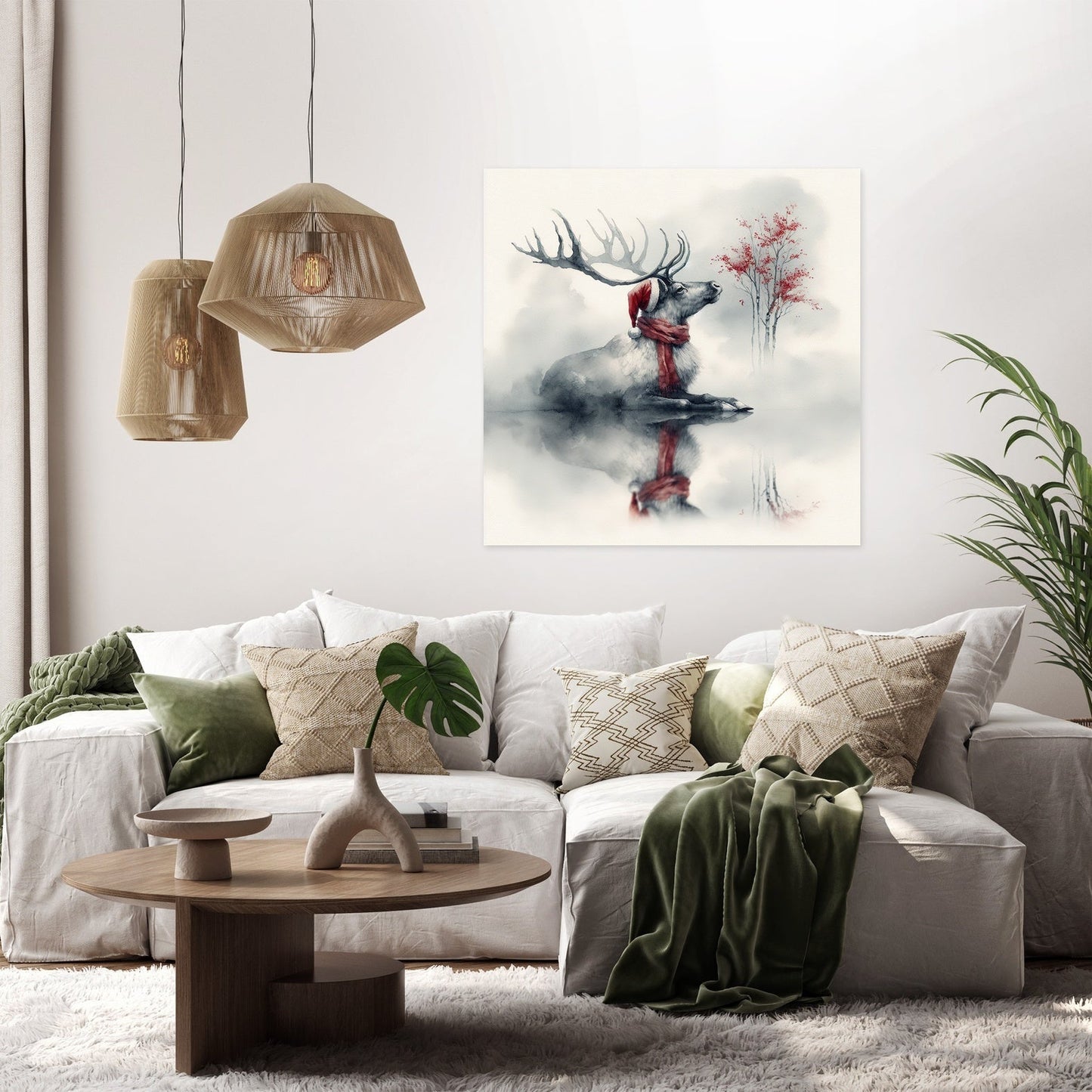 Melancholic Reindeer Solitude Canvas