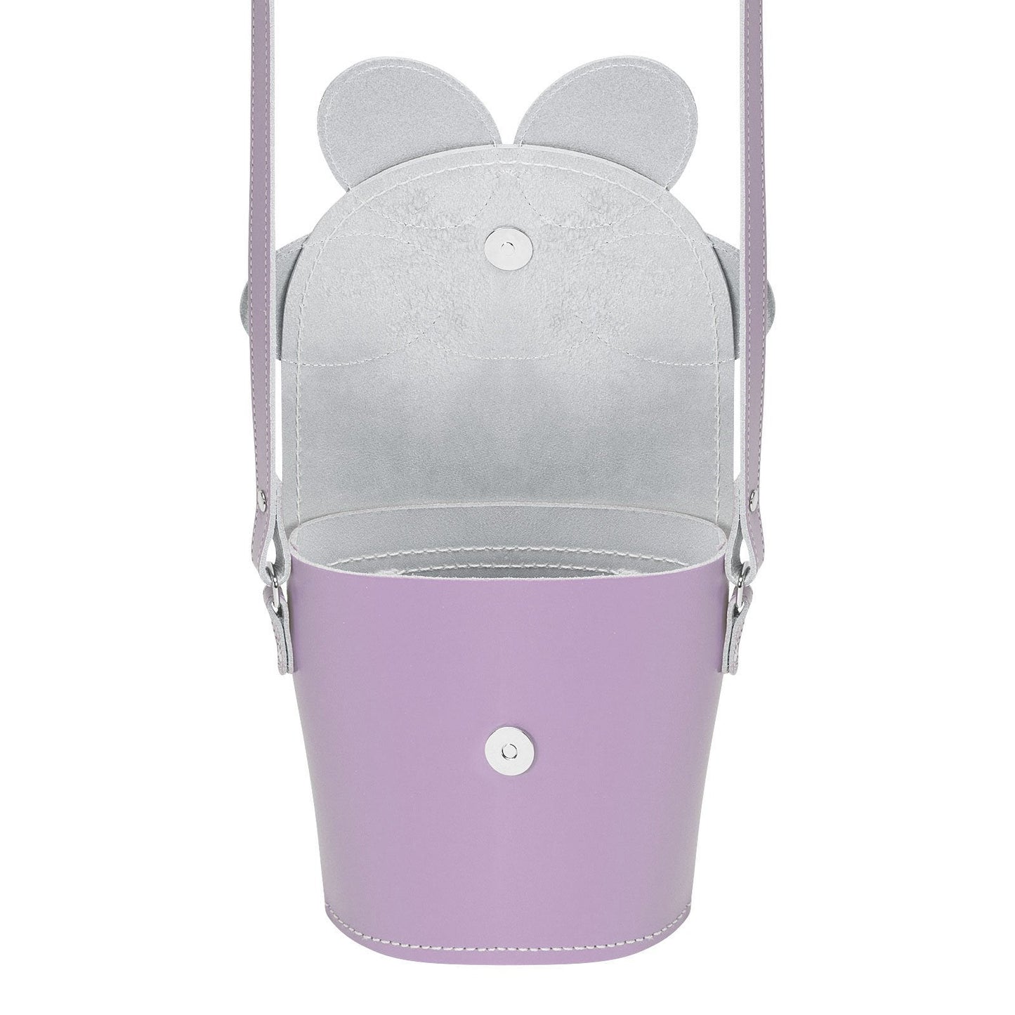 Handmade Leather Daisy Barrel Bag - Pastel Violet