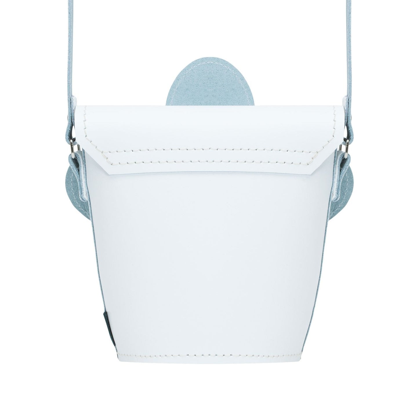 Handmade Leather Daisy Barrel Bag - White