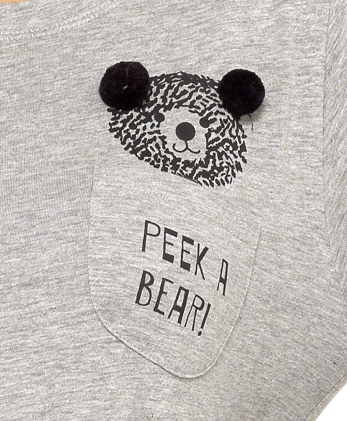 Women's Grey Cotton Pyjama Set with Teddy Bear Design Soft Jersey Long Sleeve Top and Elasticated Bottoms Cosy Breathable Nightwear Loungewear Various Sizes by Daisy Dreamer