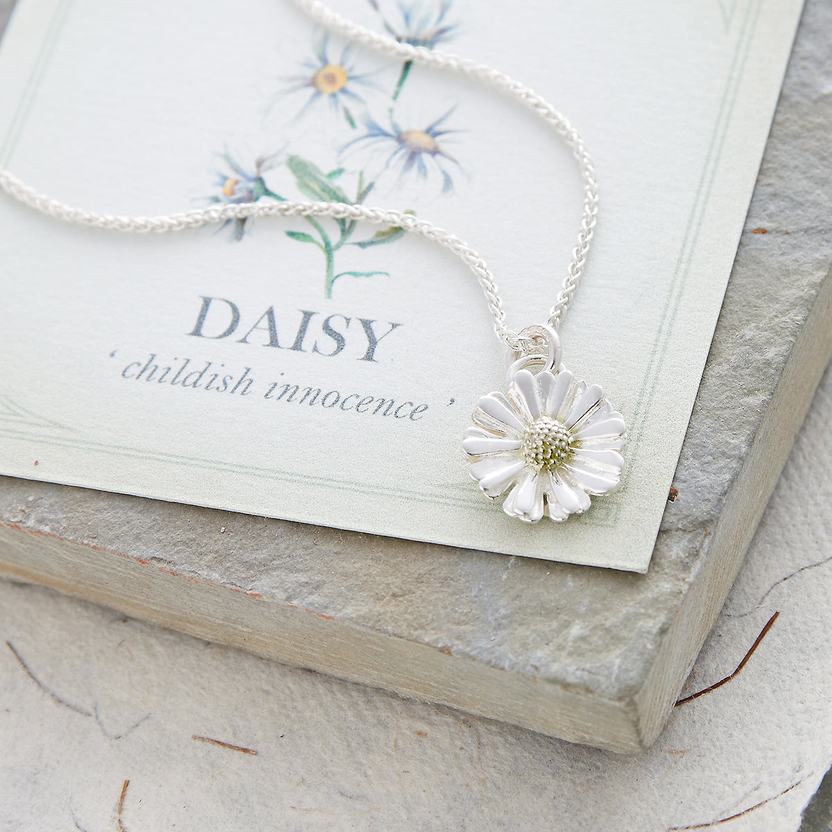 Daisy Flower Silver & Solid Gold Charm