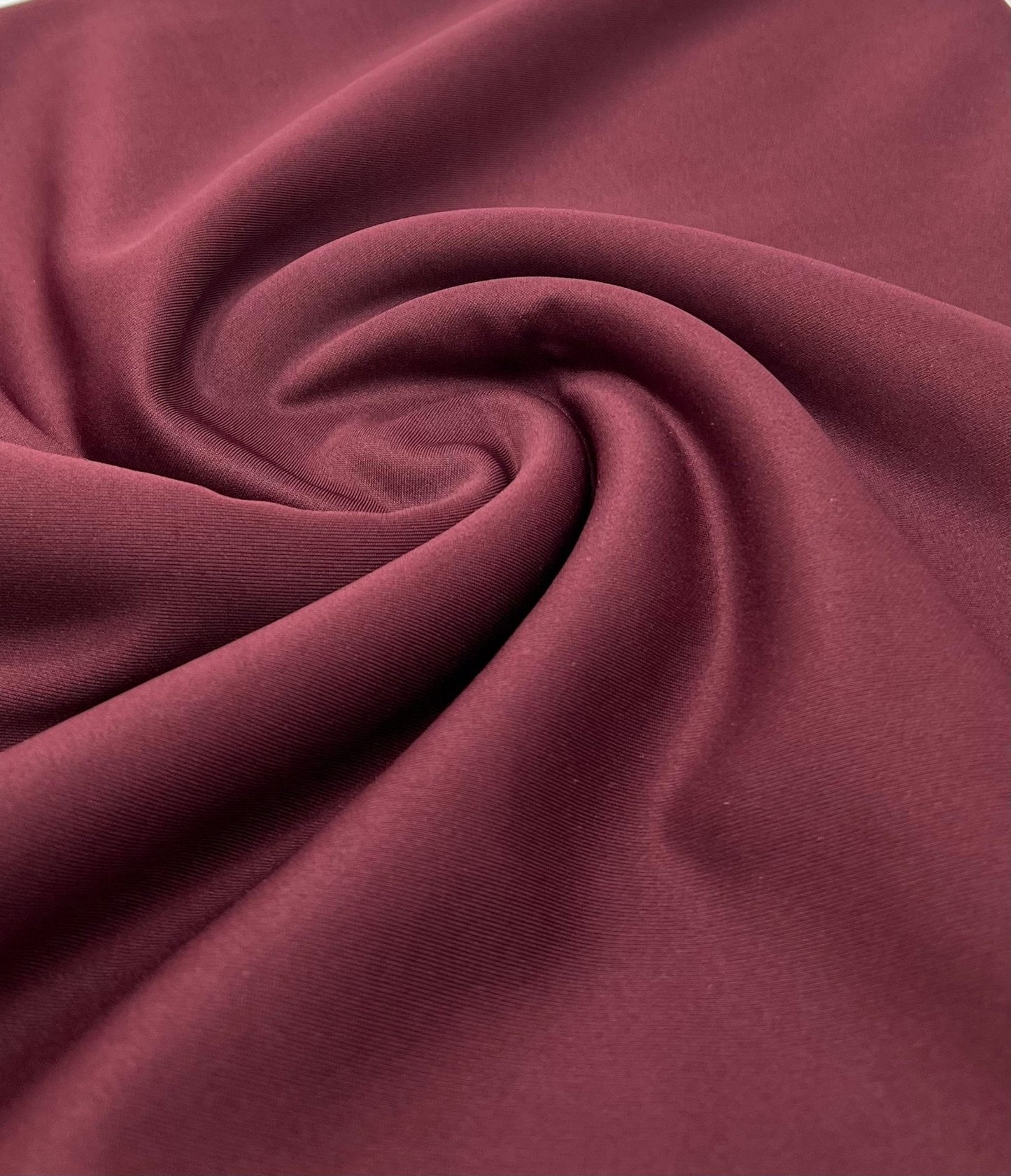 Burgundy Plain Scuba 2 Way Stretch Smooth Jersey Fabric